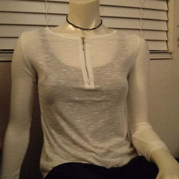 Zip up or Down White Top - Picture 2 of 14
